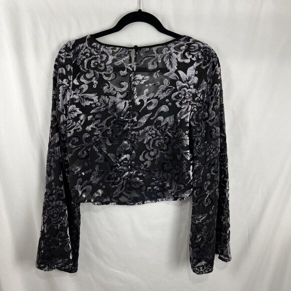 Staring at Stars Cropped Top Womens Size S Sheer Fairy Grunge Velvet - Picture 7 of 11